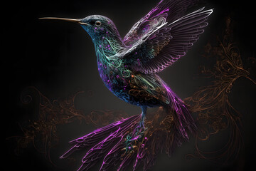 Fototapeta premium Fiber Humming Bird