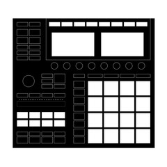 Vector illustration of MIDI production system Native Instruments Maschine - obrazy, fototapety, plakaty