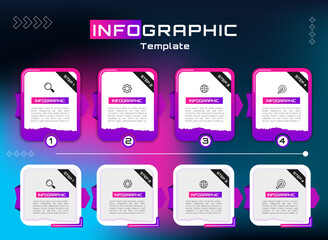 gradient vector infographic template with 4 steps