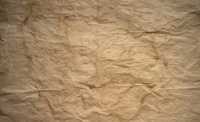 Photo of crumpled antique paper.The texture of old high-resolution paper. Pure vintage letterhead.
