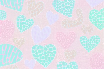 Valentine's day background with hearts. Created with Generative AI technology..