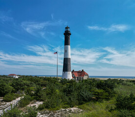 Fototapeta na wymiar Drone view of the Fire Island Lighthouse