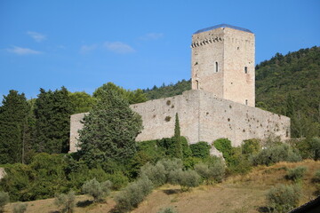 Fototapeta na wymiar Rocca Maggiore fortress ruins in Assisi, Umbria Italy