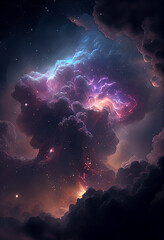 Fototapeta na wymiar colorful cloud in space