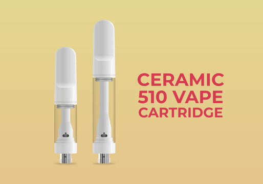 White Ceramic Cannabis Hemp CBD or Delta 8 Vape Cartridge