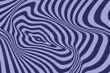 Optical Art with Twist Striped in Style Retro 60s, 70s. Swirl Hypnotic Pattern for Banner, Poster, Cover. Vector illustration.