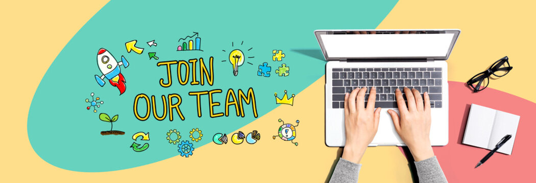 Join our team with person using a laptop
