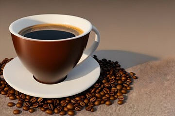 A cartoon cup of coffee. Generative AI