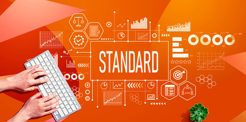 Standard theme with person using computer keyboard