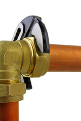 Plumber using  a wrench adjusting pipework ,transparent png.