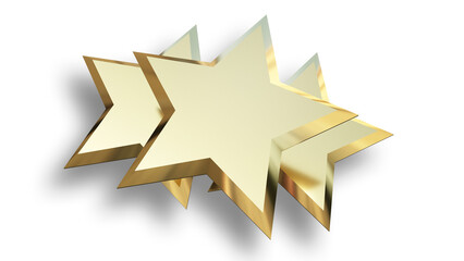 3D render illustration of shining stars