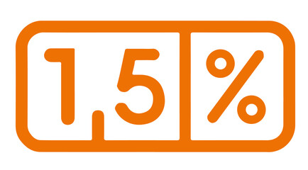 Znak graficzny przedstawiajacy półtorej procent podatku - 1,5 % - obrazy, fototapety, plakaty