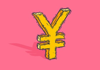Obraz premium Japanese Yen currency symbol, icon, money, finance, business, profit, profit, shopping, sale, wealth