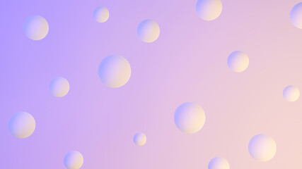 Abstract 3D Circles Bubbles Background Purple Blue and Orange Yellow Gradient Lighting Rendering Aesthetic