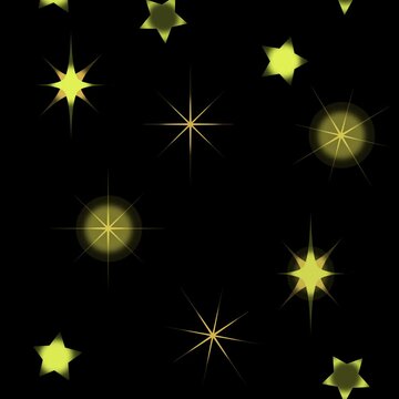 cute stars flow on black background