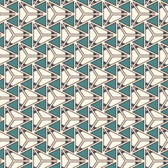 Contemporary geometric pattern. Repeated triangles motif. Seamless surface design. Modern abstract background. Geo ornament wallpaper. Ornamental digital paper, textile print. Vector illustration