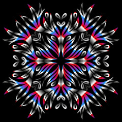 Beautiful colourful gradient line art of indonesian traditional abstract batik dayak ornament for design template elements background 
