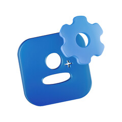 Fototapeta premium User account settings sign. Person with gearwheel icon. 3D illustration isolated on transparent background.