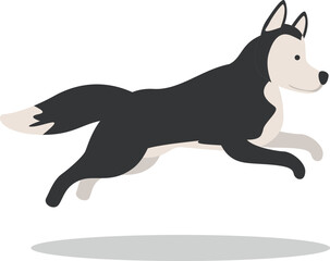 Runing husky icon cartoon vector. Siberian dog. Happy animal