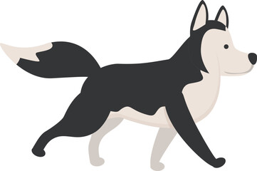 Fototapeta premium Walking husky icon cartoon vector. Siberian dog. Cute animal