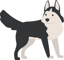 Funny husky icon cartoon vector. Siberian dog. Happy animal