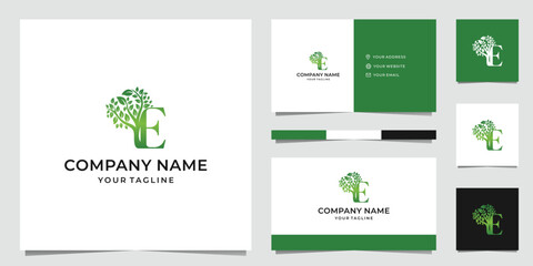Letter E Tree Logo Design