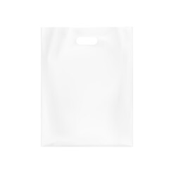 Clean bag with handle mockup. Vector illustration isolated on white background. Can be use for template your design, presentation, promo, ad. EPS 10.	