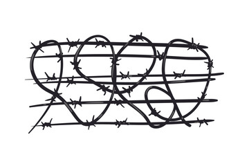 Fototapeta na wymiar flat black wire fence