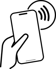 illustration of payment via NFC, pay without cash