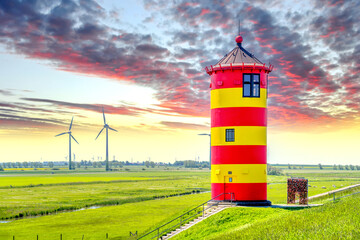 Pilsum, Leuchtturm, Niedersachsen, Deutschland