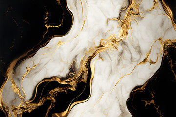Luxurious marble background. Black and gold marble texture. Elegant white and gold marble background. Generative AI.