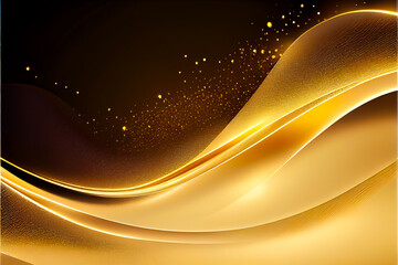 Abstract golden wave background