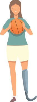 Disabled basketball player icon cartoon vector. Sport training. Physical disability