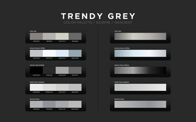 grey color palettes, color schemes, color gradients