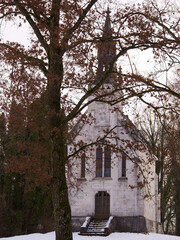 Catholic church in wintertime, Germany