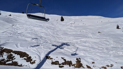 ski lift in the mountains