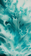 Painted splashes of blue matte water or liquid. .Generative AI