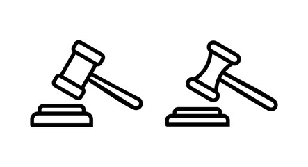 Gavel icon vector illustration. judge gavel sign and symbol. law icon. auction hammer