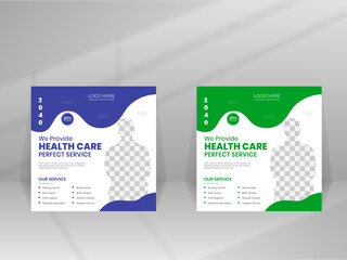 Medical Healthcare Social Media Post template design Suitable for Social Media Business Pages, Groups, and any Other Social Media Platform for Promote Hospital and Doctor