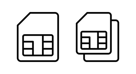 Sim card icon vector illustration. dual sim card sign and symbol