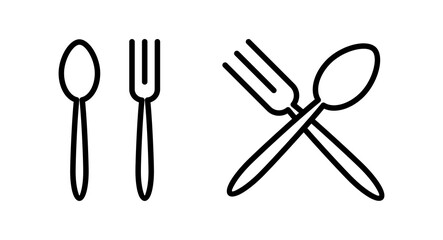 spoon and fork icon vector illustration. spoon, fork and knife icon vector. restaurant sign and symbol