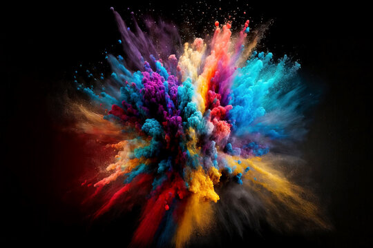 colored paint powder. sketch art for artist creativity and inspiration. generative AI	
