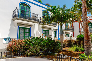 A street scene in Puerto de Mogan Gran Canaria, Canary Islands, Spain