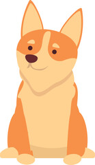 Smiling dog icon cartoon vector. Cute corgi. Pet funny
