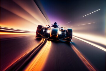 Sport car high speed motion. Generative AI