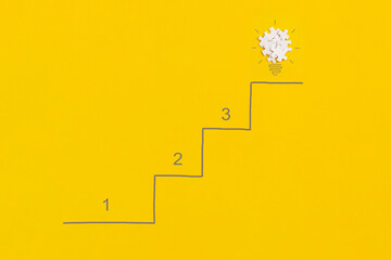 Ladder career path for business growth success process concept.