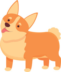 Funny pet icon cartoon vector. Cute corgi. Canine royal