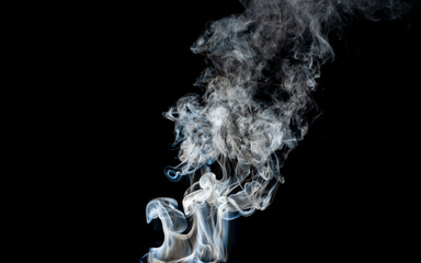 White fog or smoke collection on black background