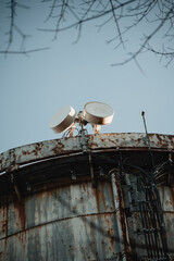 satellite dish on roof
