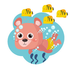 Flat Cute Bear illustration suitable for kid design
